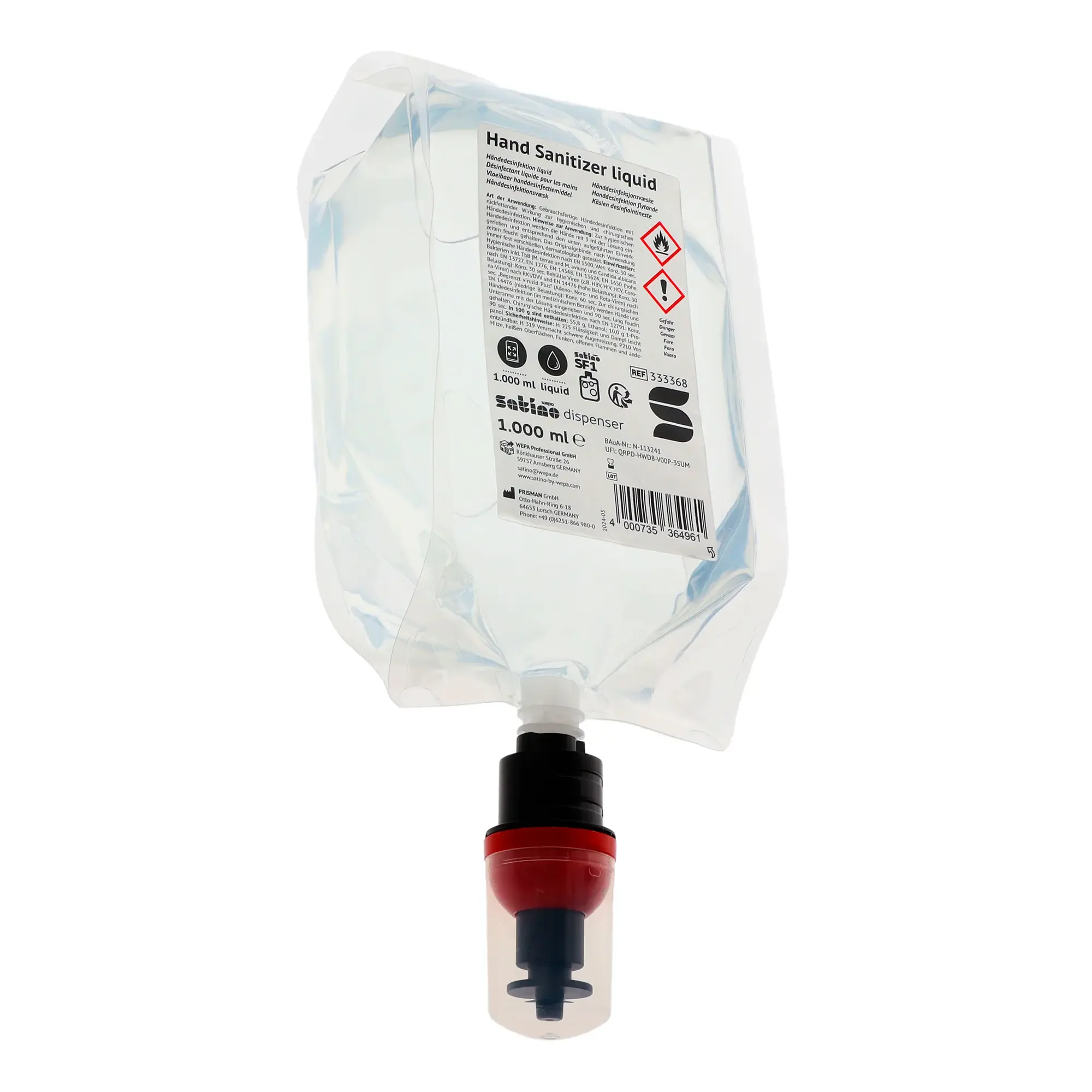 Płyn dezynfekujący Satino by Wepa SF1 - 6 worków 1000 ml