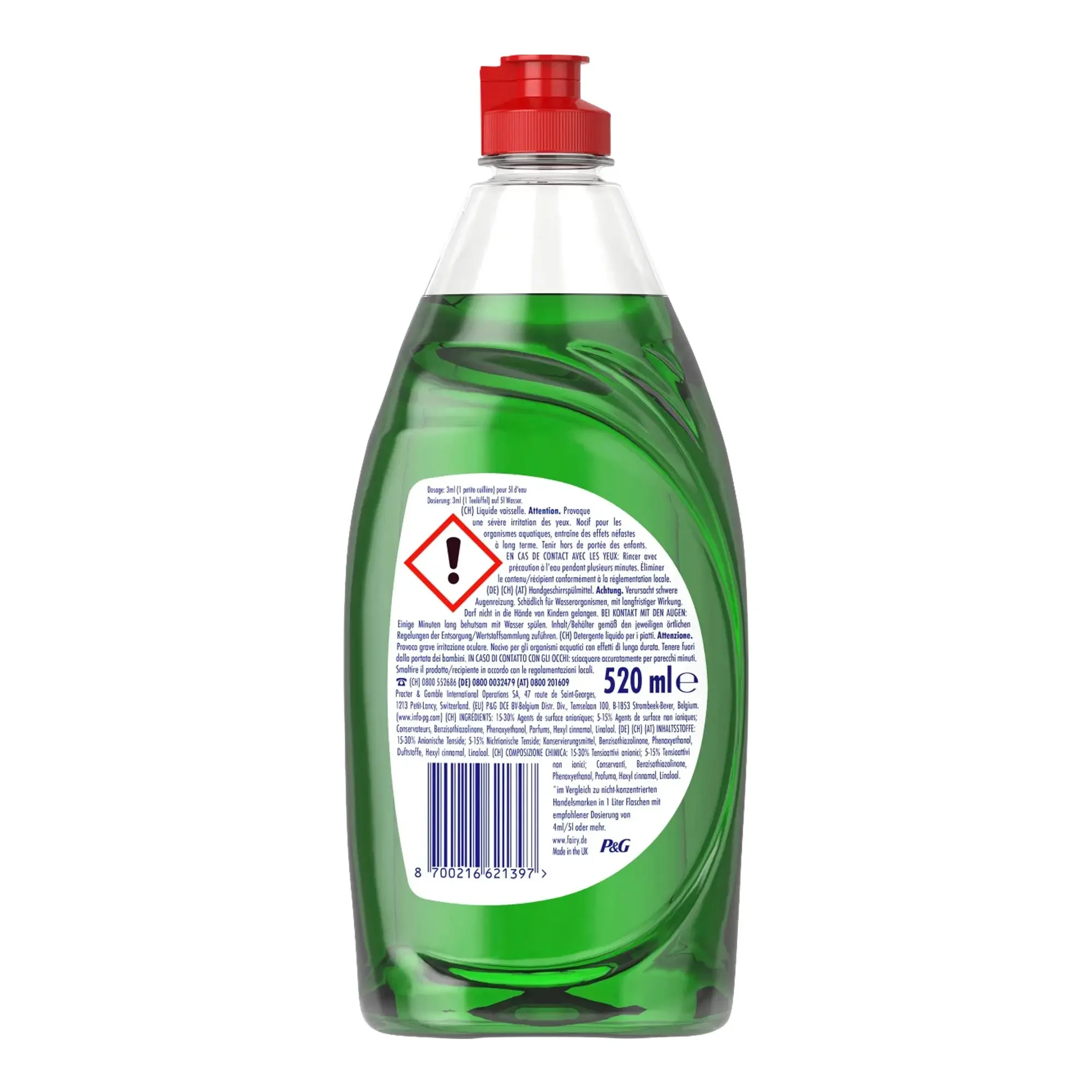 Fairy Concentrate Oryginalny płyn do ręcznego mycia naczyń - butelka 520 ml